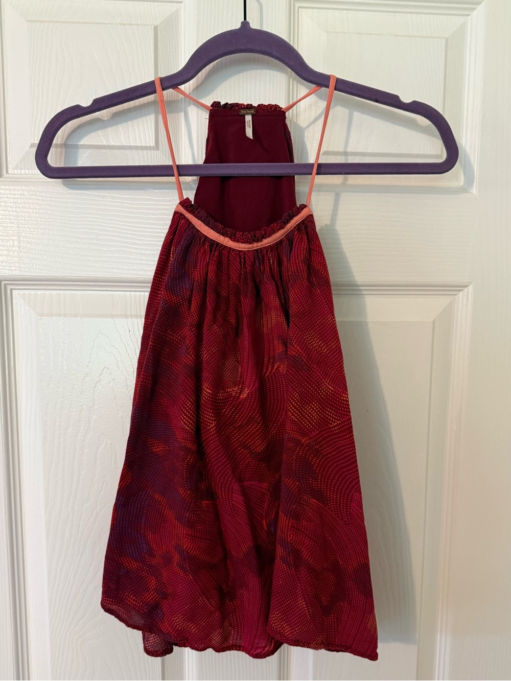 Free People Red Tank Coral Tie Sides